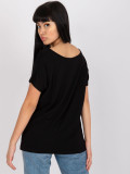 Elegantes schwarzes T-Shirt mit Spitze