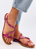 Rosa Sandalen mit Kristallen