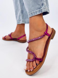 Rosa Sandalen mit Kristallen