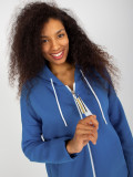 Dunkelblaue lange Basic Sweatshirt mit Taschen Stunning