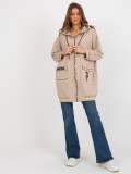Beige lange Oversize Sweatshirt