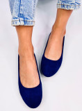 Ballerinas aus Wildleder mit runder Spitze Navy