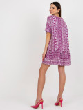 Lila Boho Kleid mit Muster aus Viskose SUBLEVEL