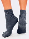 Warme Socken mit Schleife Anthrazit
