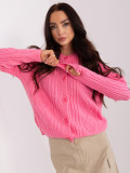Rosa Strickjacke mit Knöpfen