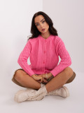 Rosa Strickjacke mit Knöpfen