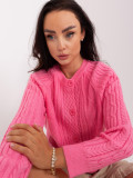 Rosa Strickjacke mit Knöpfen