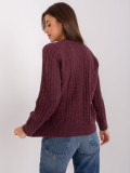 Dunkellila Strickjacke mit Knöpfen