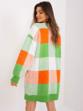 Orange-grüner kariertem Cardigan