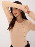Beige Pullover mit langen Ärmeln