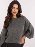 Stylischer grauer Pullover mit 3/4 Ärmeln