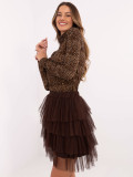 Eleganter Minirock aus Tüll in Dunkelbraun