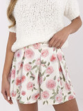 Elegante ecru Shorts mit Blumenmuster
