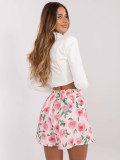Elegante Shorts mit Blumenmuster in hellrosa