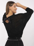 Eleganter schwarzer Pullover mit geometrischem Muster