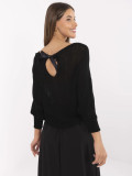 Eleganter schwarzer Pullover mit geometrischem Muster
