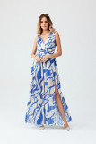 Gemustertes Chiffon-Maxikleid mit Wickelausschnitt Lorena