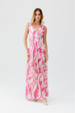 Gemustertes Chiffon-Maxikleid mit Wickelausschnitt