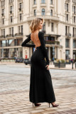 Kleid mit offenem Rücken, schwarz