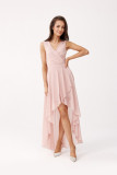 Asymmetrisches Kleid mit Wickelausschnitt in Rosa