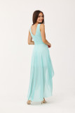 Asymmetrisches Kleid mit Wickelausschnitt in hellem Mint
