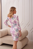 Wickelkleid mit 3/4-Ärmeln Odetta, rosa