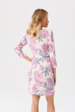 Wickelkleid mit 3/4-Ärmeln Odetta, rosa