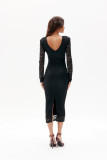 Schwarzes 7/8-Spitzenkleid