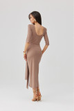 Midi-Kleid in Cappuccino-Farbe
