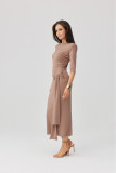 Midi-Kleid in Cappuccino-Farbe