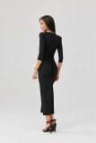 Schwarzes Midi-Kleid Mireya