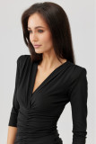 Schwarzes Midi-Kleid Mireya