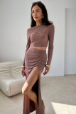 Bluse Linnea in Cappuccino-Farbe
