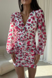 Figurbetontes Kleid Amanda mit Puffärmeln