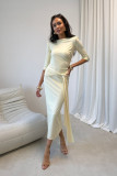 Midi-Kleid in Hellgelb