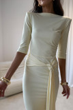 Midi-Kleid in Hellgelb