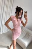 Mini-Kleid in pudrigem Rosa