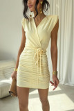 Mini-Kleid in Hellgelb