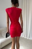 Rotes Mini-Kleid mit Wickelausschnitt