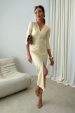 Midi-Kleid in Hellgelb Mireya
