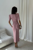 Midi-Kleid in dunklem Rosaton