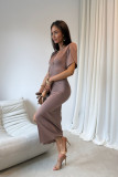 Midi-Kleid in Cappuccino