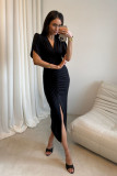 Schwarzes Midi-Kleid Melisandre