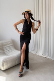 Schwarzes Maxi-Kleid Adeline