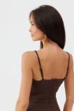 Leandra – langes braunes Maxikleid
