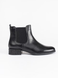 Schwarze Stiefeletten mit dekorativem Absatz von Sergio Leone