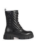 Schwarze Stiefeletten mit gestepptem Muster
