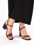 Schwarze Damen Sandalen mit breitem Absatz von Vinceza