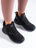 Hohe Damen Trekkingstiefel DK Softshell schwarz-grau
