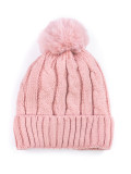 Gestrickte Wintermütze Rosa